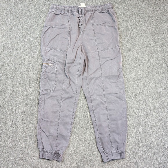 Nicole Miller Gorpcore Cargo Joggers L Grey Lyocell Utility Streetwear Pants — photo 2
